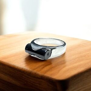 🌺Vintage Danecraft Sterling & Onyx Ring